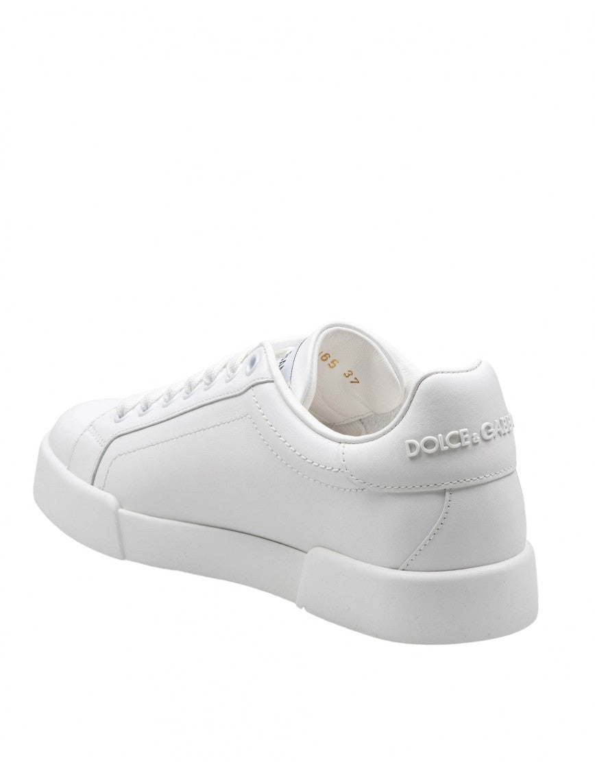 Dolce & Gabbana Portofino Sneakers In White Leather