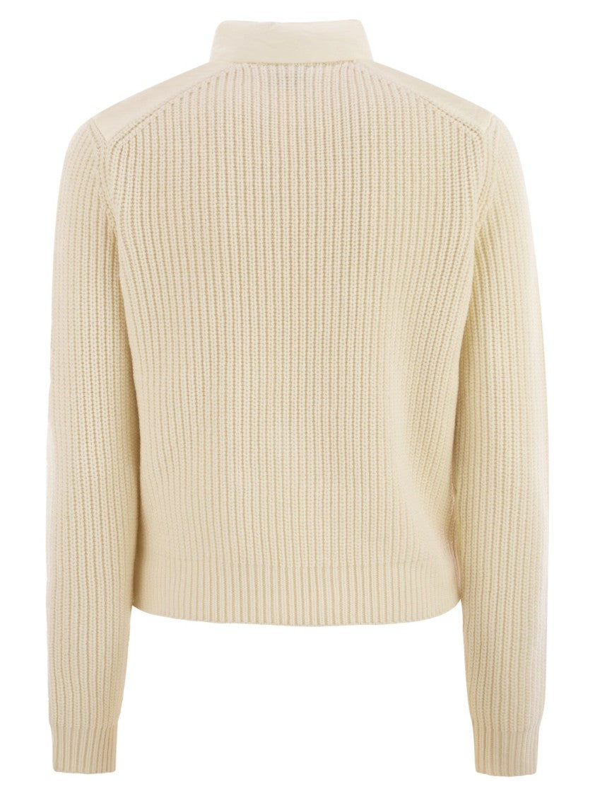 Moncler Padded Wool Cardigan With Zip