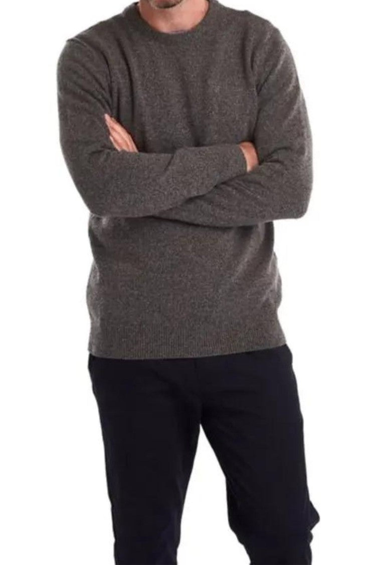 Barbour Textured Knit Crew Neck Sweater With Refined Earthy Tones