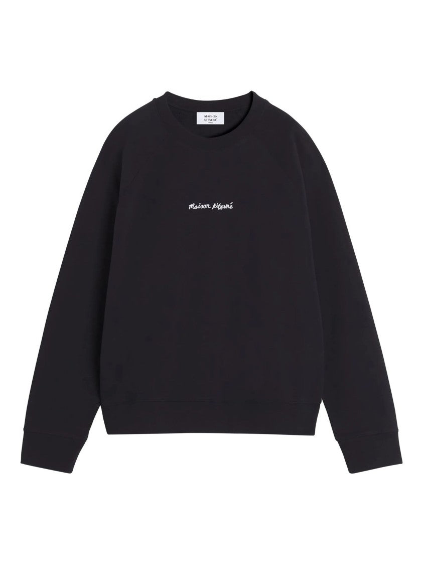 Maison Kitsuné Black Minimalist Script Cotton Sweatshirt