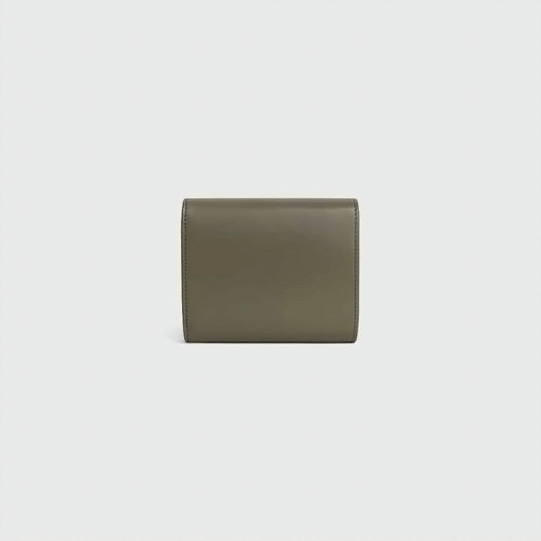 Celine Compact Rectangular Leather Accessory With Gold-Tone Emblem