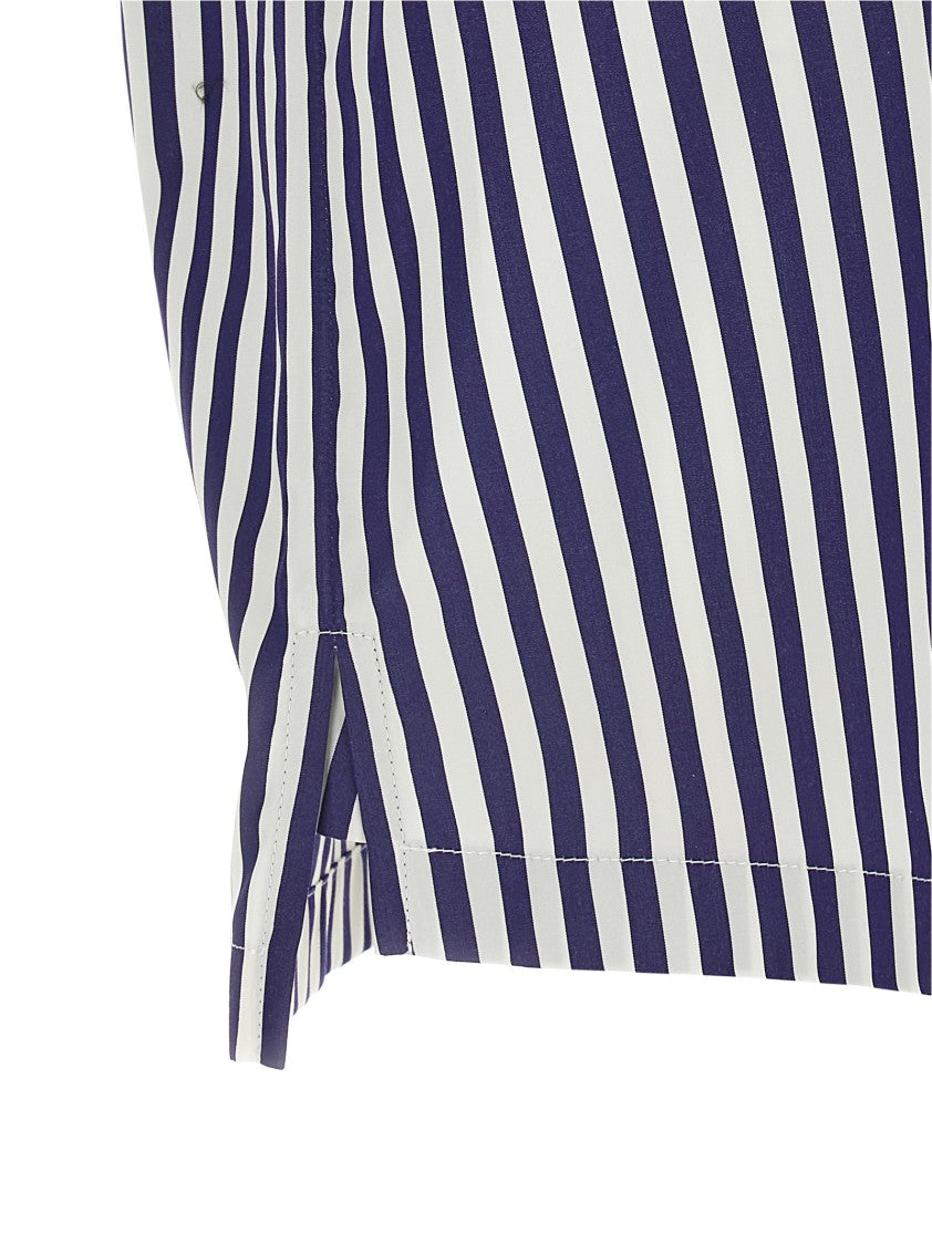 Dolce & Gabbana Striped Cotton-Silk Blend Poplin Shirt With Mother-Of-Pearl Buttons