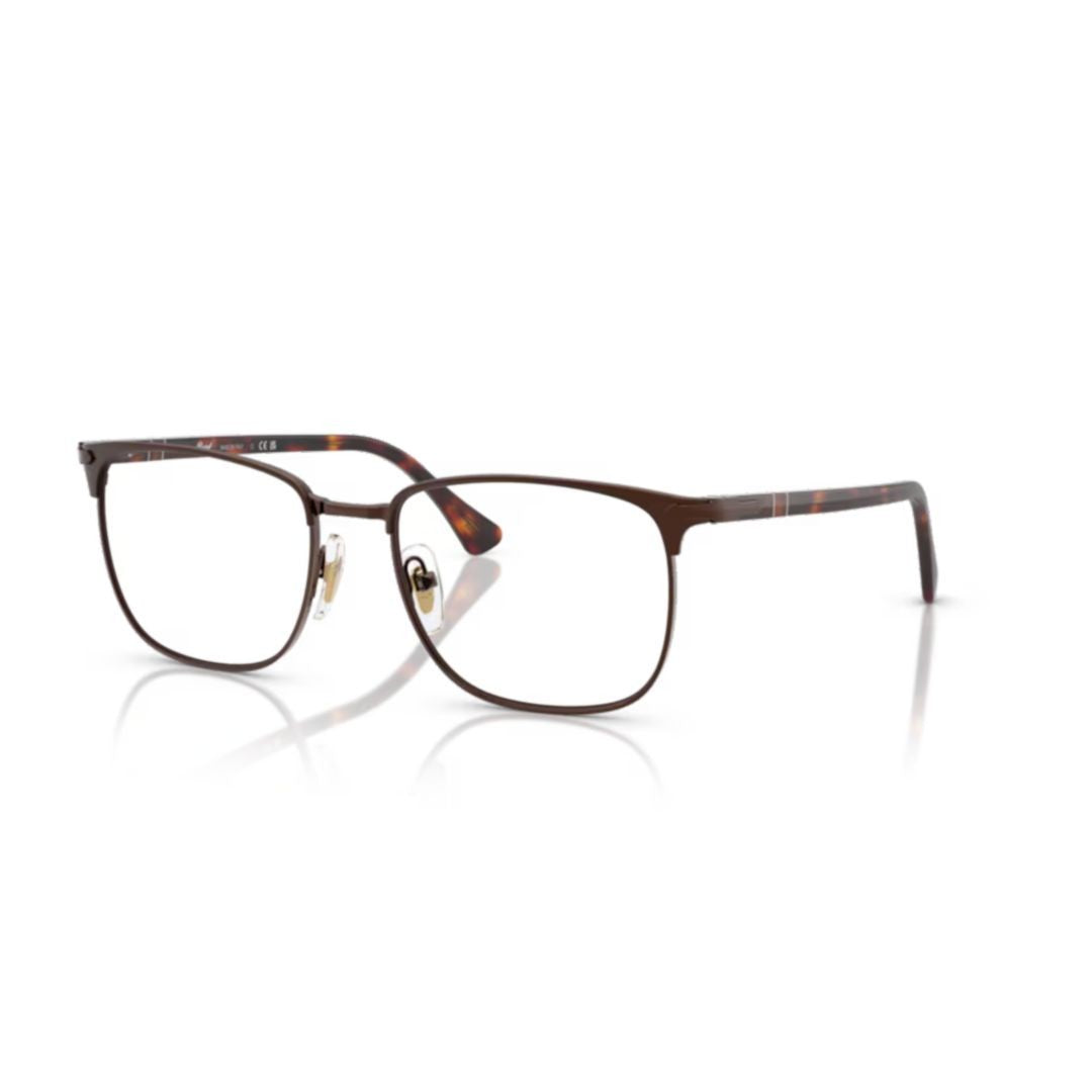Persol 0Po1021v Brown Metal Frame Eyeglasses With Tortoiseshell Temples