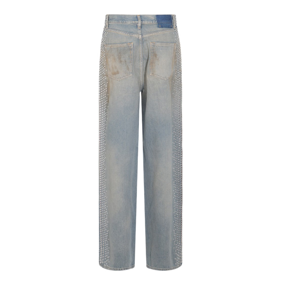 Golden Goose Distressed Light Blue Jeans With Silver-Tone Studs