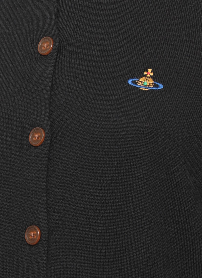 Vivienne Westwood Eli Cardigan With Drape Sleeves And Embroidered Logo