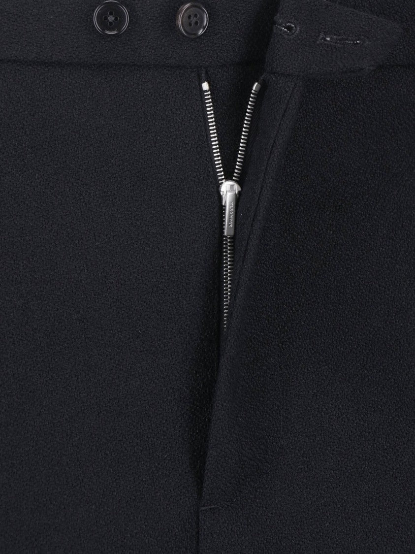 Jil Sander Tailored Virgin Wool Trousers With Zip And Button Closure