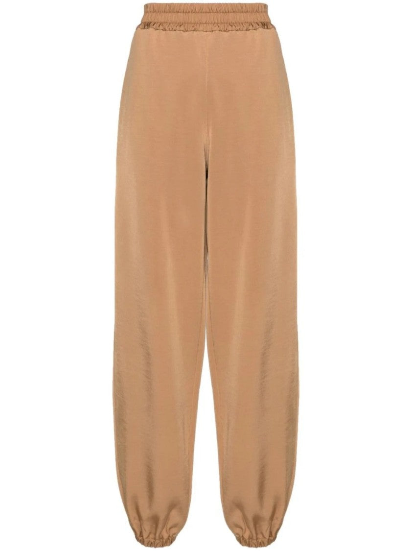 Jil Sander Tapered Brown Sport Pants With Elastic Cuffs