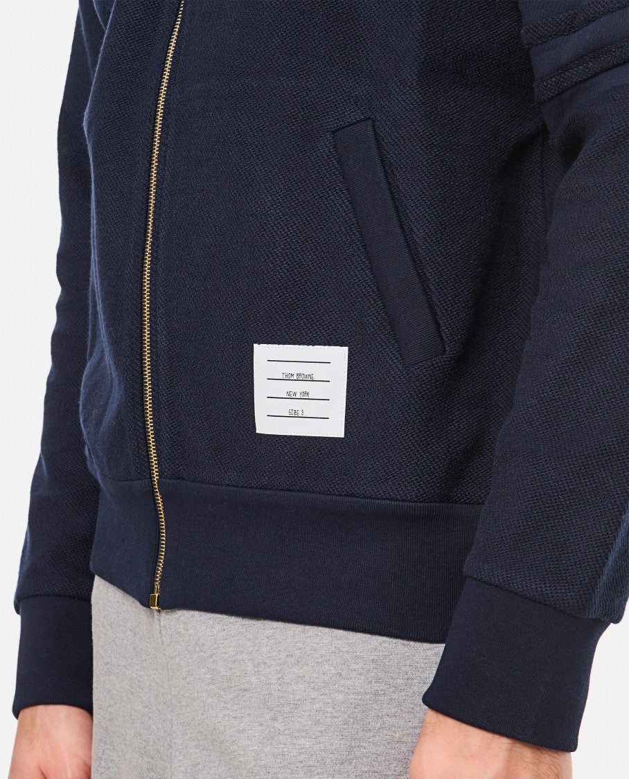 Thom Browne Bomber Jacket With Embossed Stripes And Zip Fastening
