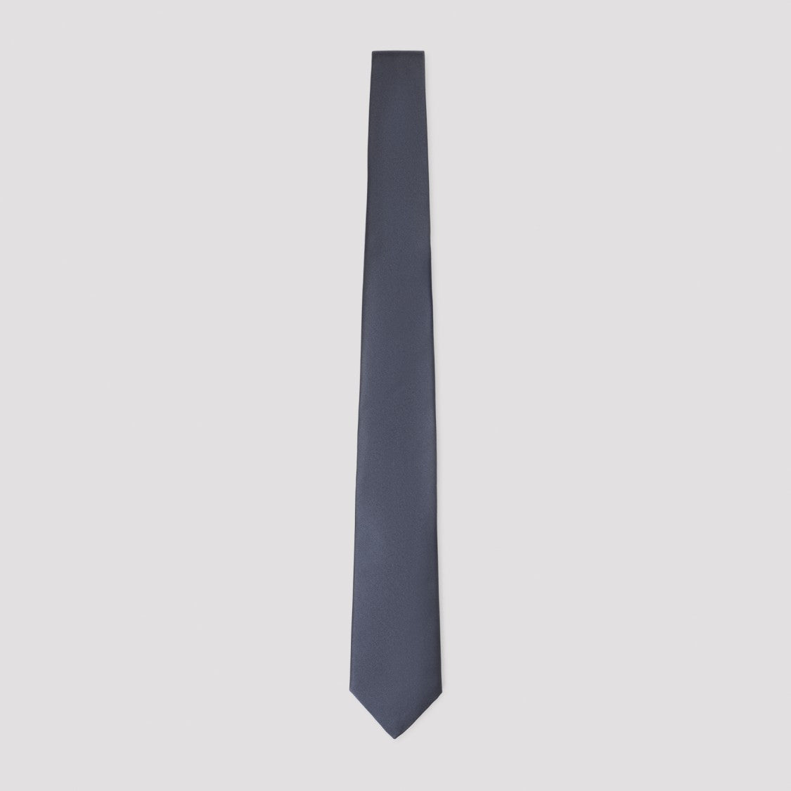 Canali Solid Blue Silk Tie With Classic Pointed Tip