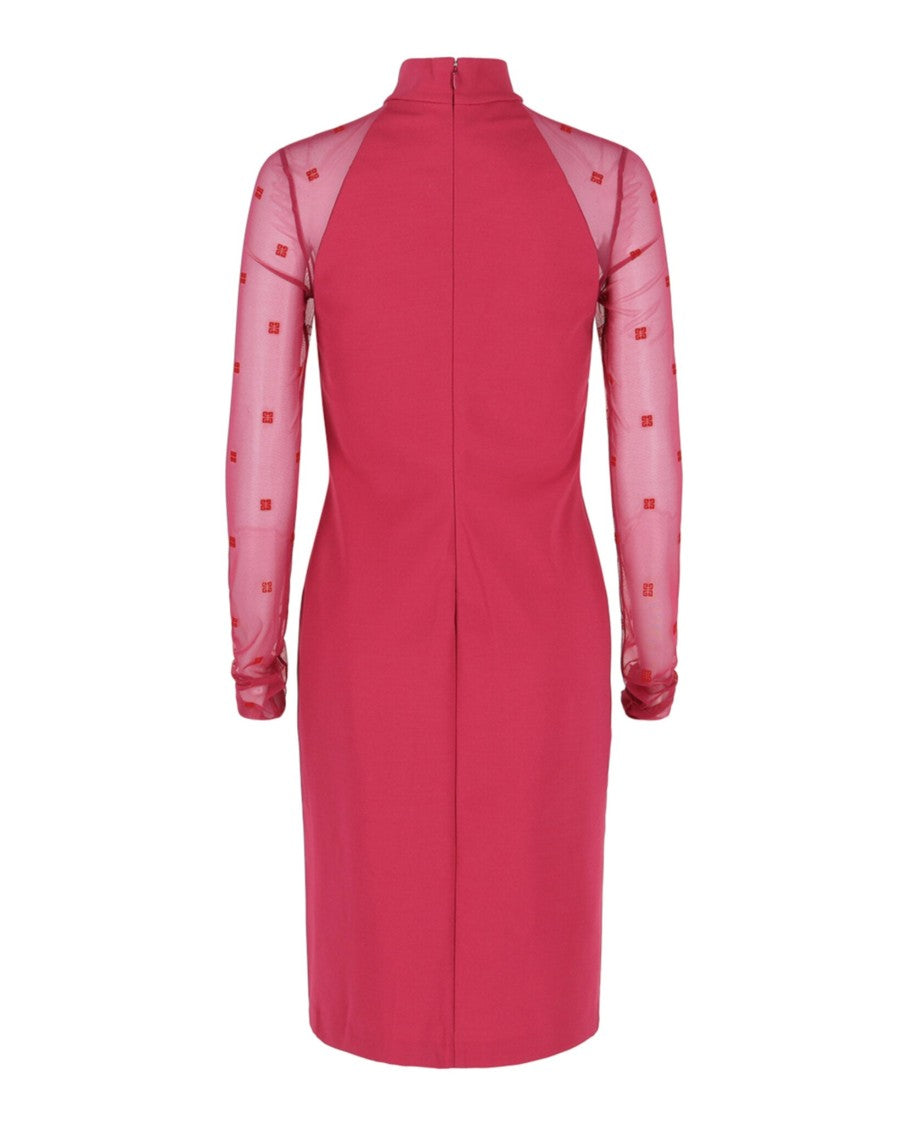 Givenchy Mesh 4G Mock Neck Dress