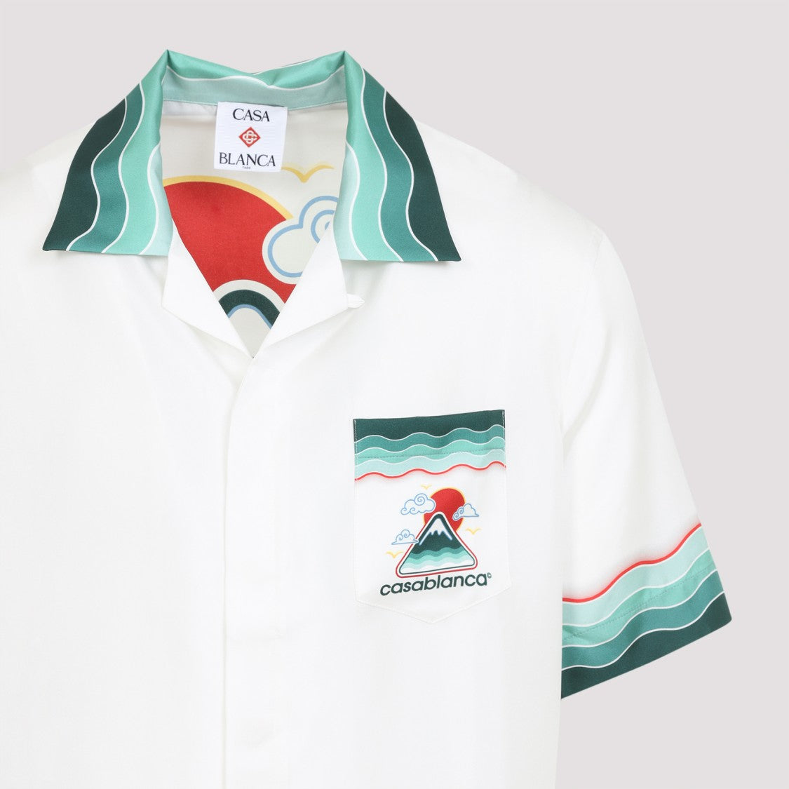Casablanca Silk Short-Sleeved Shirt With Wave