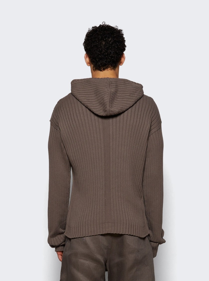 Rick Owens Zipped Hoodie Sweater Dust