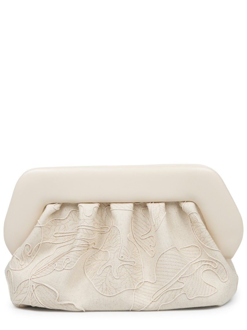 Themoirè Bios Medium Embroidered Hemp-Blend Shoulder Bag