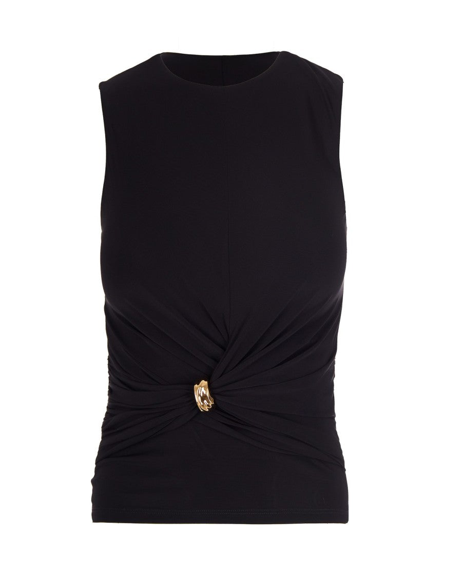 Elisabetta Franchi Jersey Top With Jewel Detail