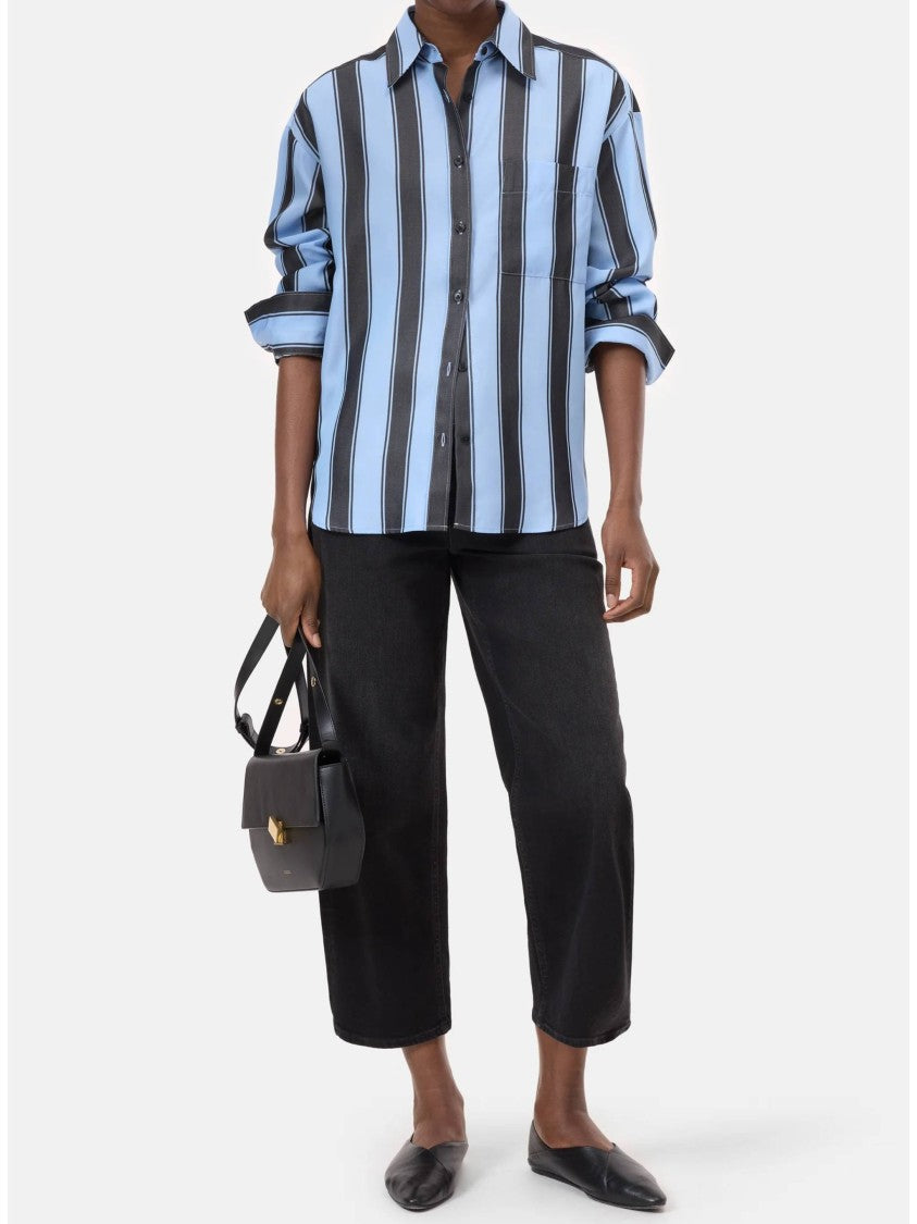Closed Cropped Wide-Leg Denim Pants With Classic Five-Pocket Design