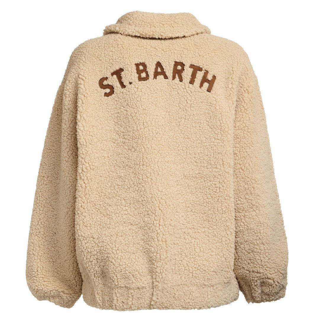 Mc2 Saint Barth Shearling-Effect Bomber Jacket With Classic Collar And Embroidered Detailing
