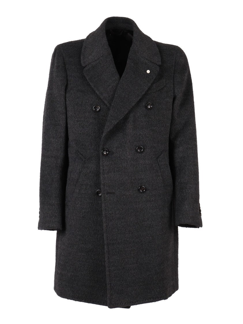 Luigi Bianchi Structured Overcoat In Virgin Wool Blend With Smooth Finish