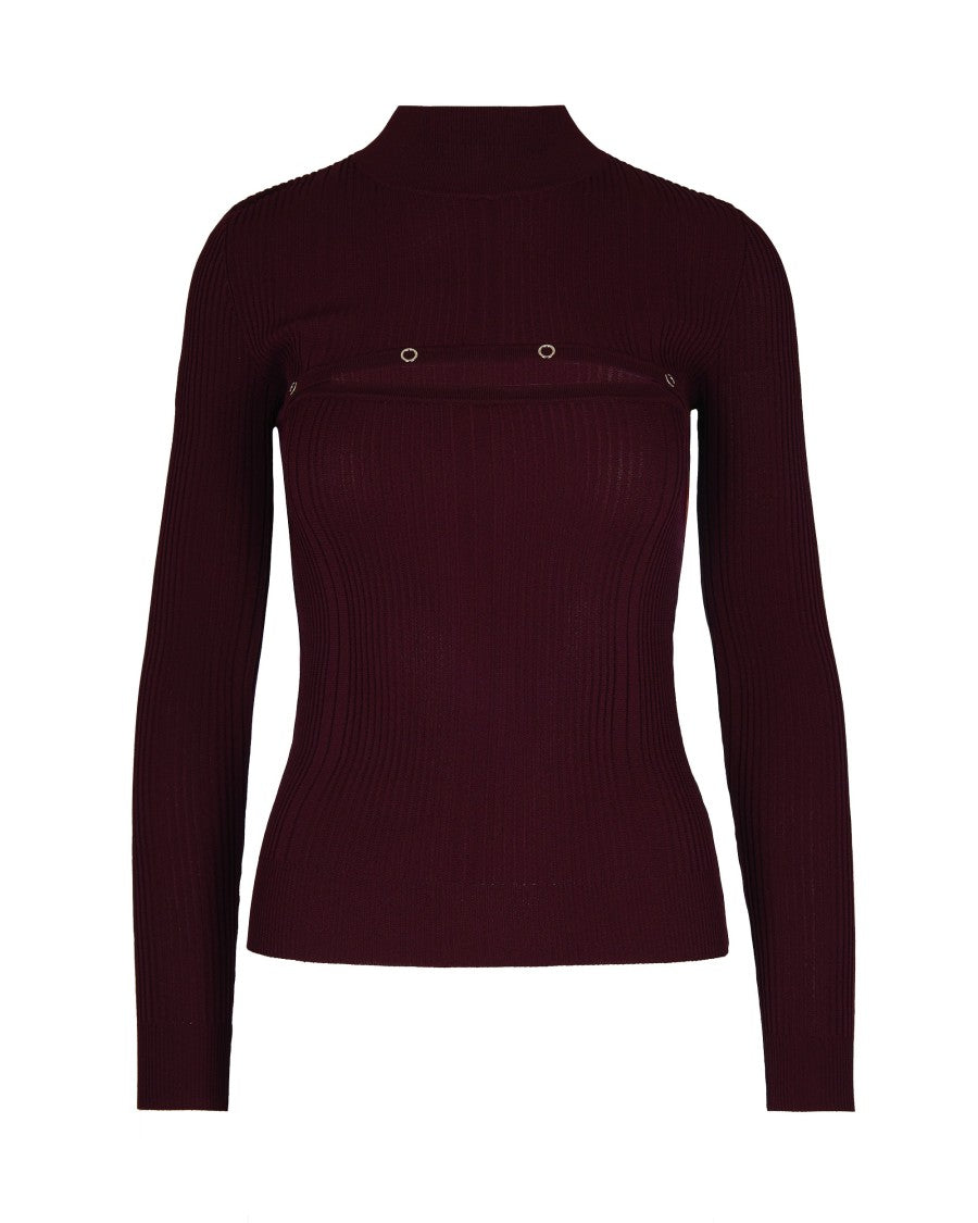 Patrizia Pepe Purple Red Viscose Blend Sweater