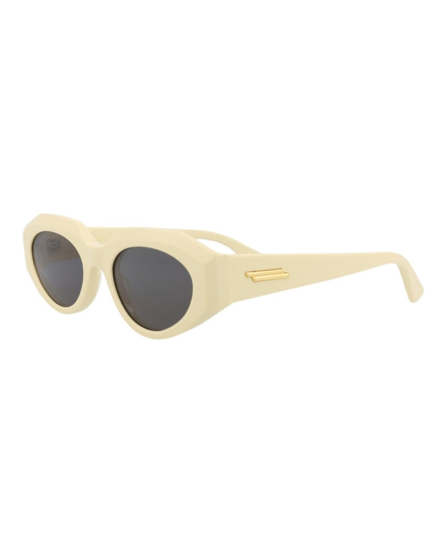 Bottega Veneta Round-Frame Acetate Sunglasses With Gold-Tone Accents