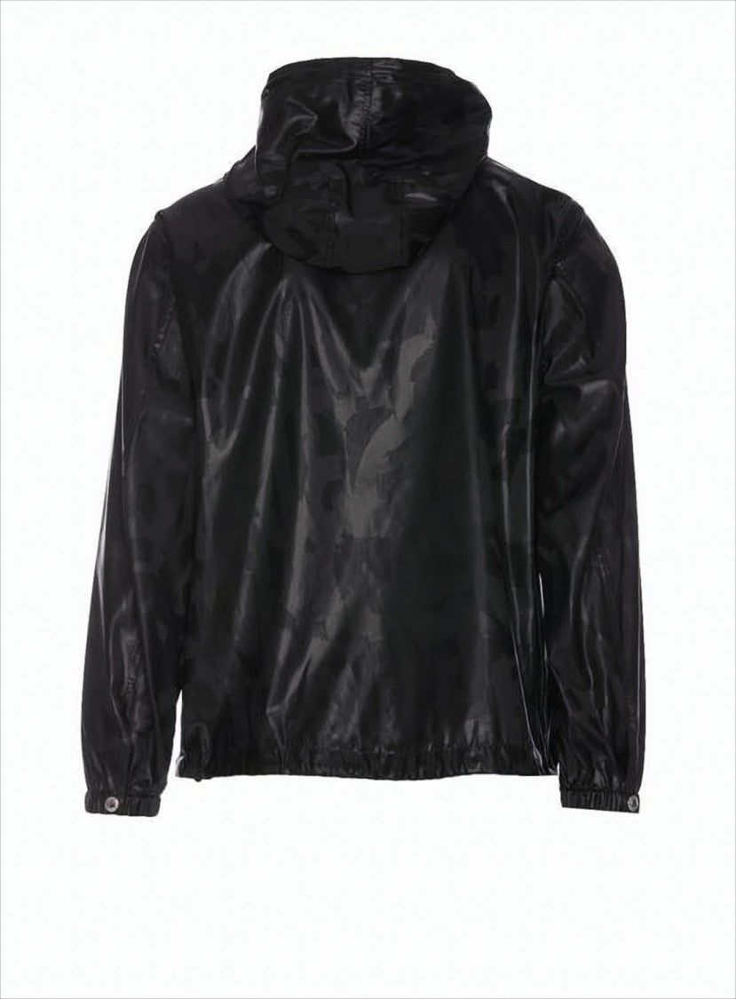 Alexander Mcqueen Black Casual Jacket With Tonal Pattern