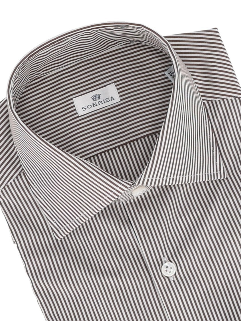 Sonrisa Monochrome Vertical Stripe Men's Dress Shirt