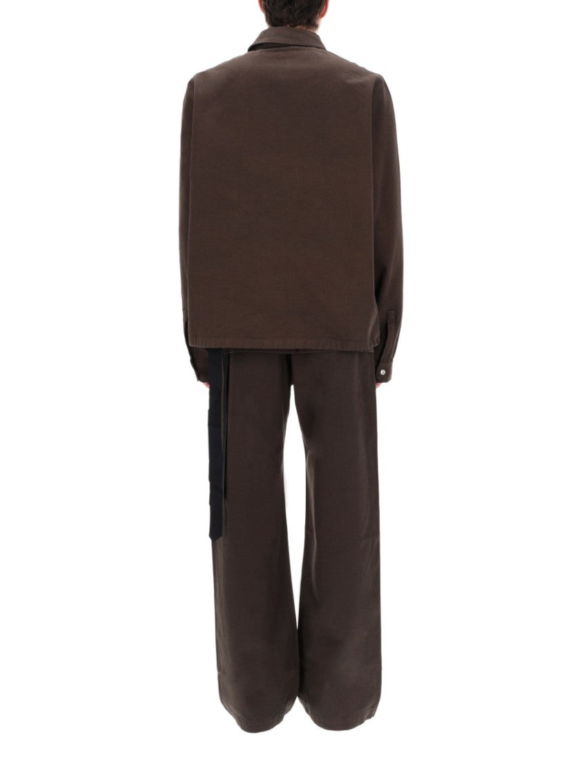 Drkshdw By Rick Owens Neutrals Zipfront Boxy Minimalist Cotton Jacket