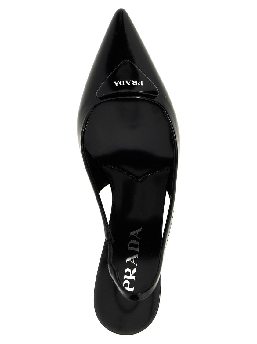 Prada Triangle Logo Slingback
