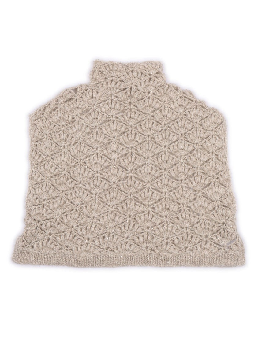 Antonelli Intricate Openwork Sleeveless Knitted Top