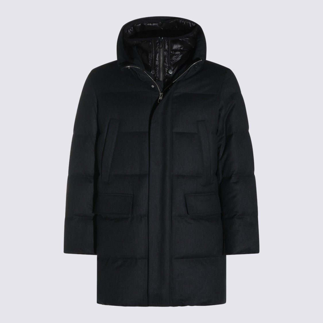Montecore Asphalt Mid-Length Hooded Puffer Down Jacket