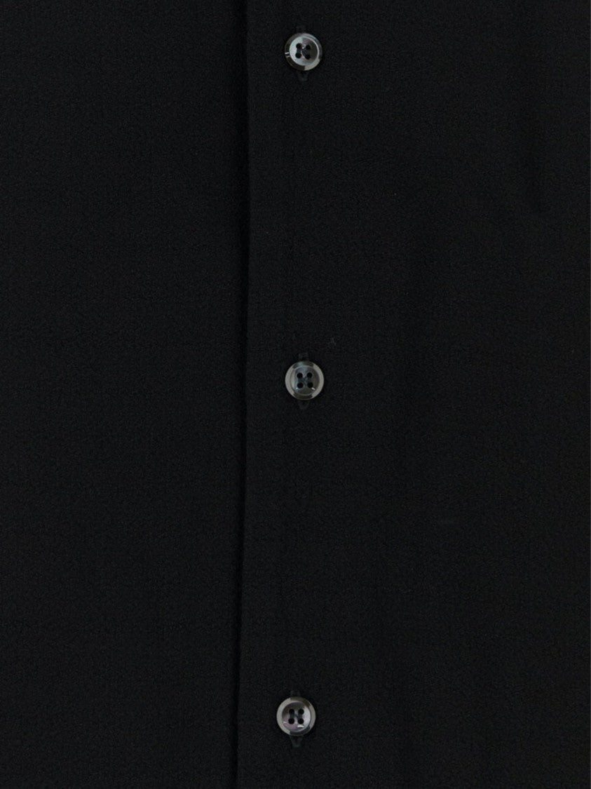 Séfr Minimalist Black Button-Up Shirt With Classic Collar And Tailored Silhouette