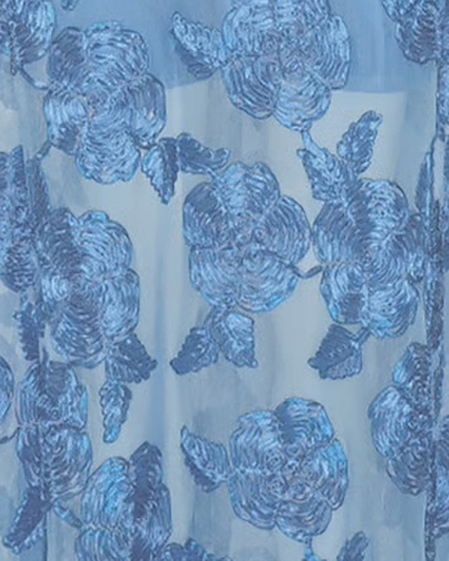 Rotate Hydrangea Mesh Cap-Sleeve Dress