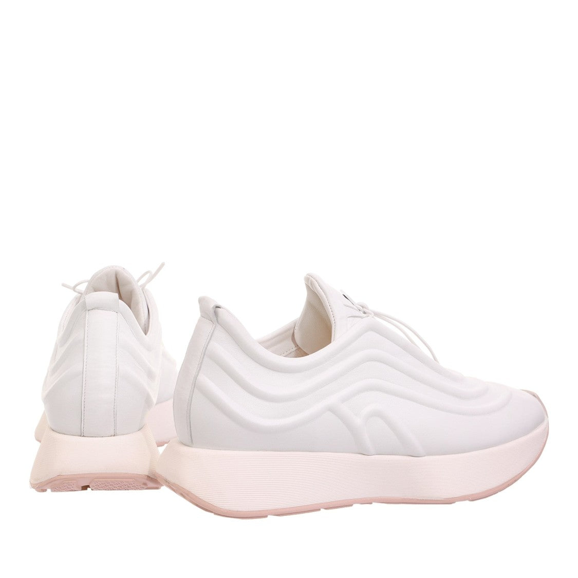 Högl White Fin Smooth Wave Details Thick Cushioning Sneakers
