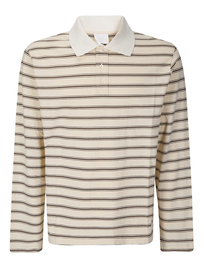 A.P.C. White Long-Sleeve Raye Polo Shirt