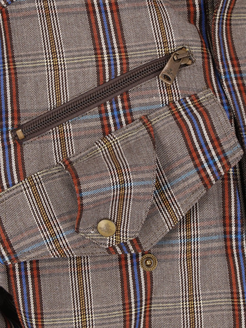 Vivienne Westwood Memphis Multicolor Check High Collar Viscose Jacket