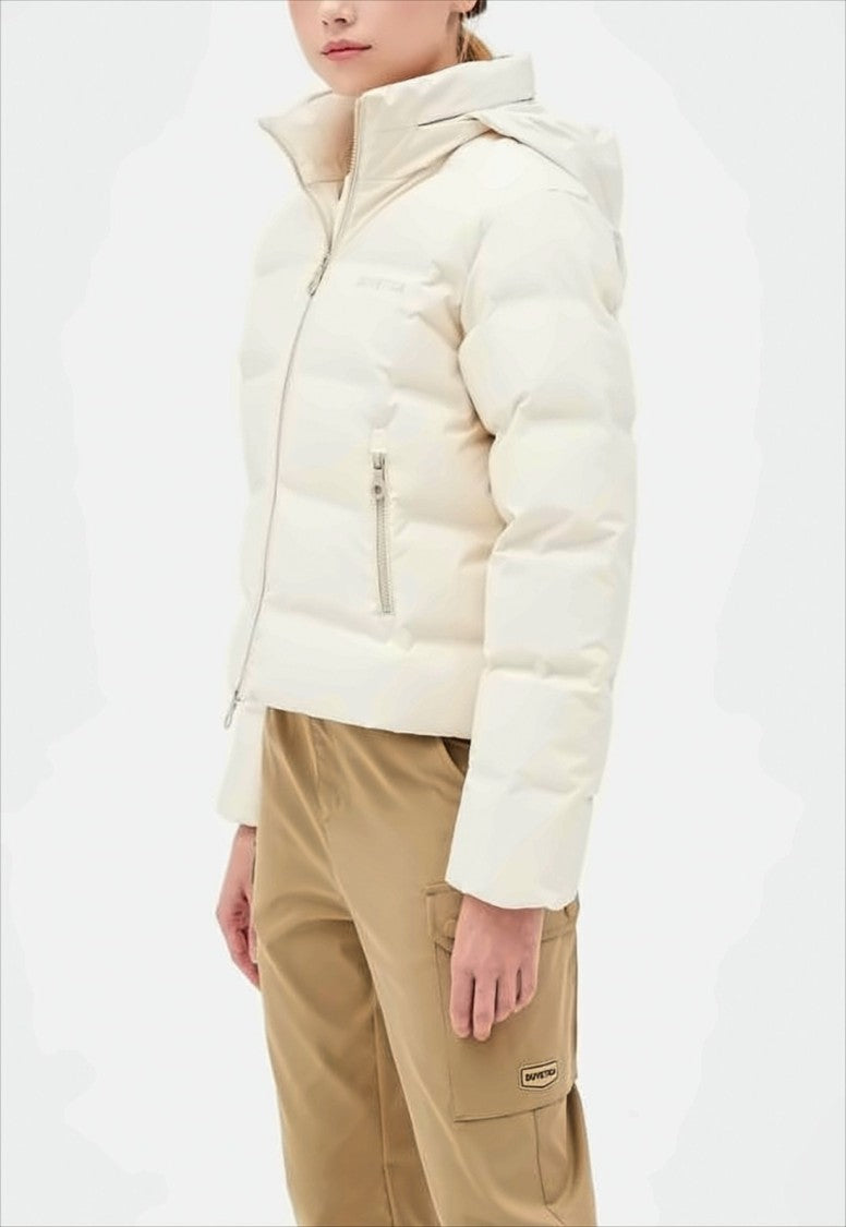 Duvetica Cropped Puffer Jacket With High Collar And Horizontal Quilting