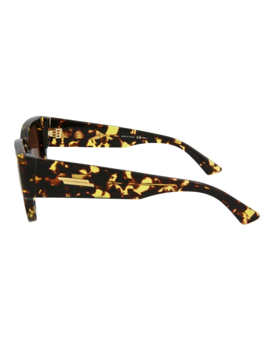 Bottega Veneta Square-Frame Acetate Sunglasses With Tortoiseshell Pattern