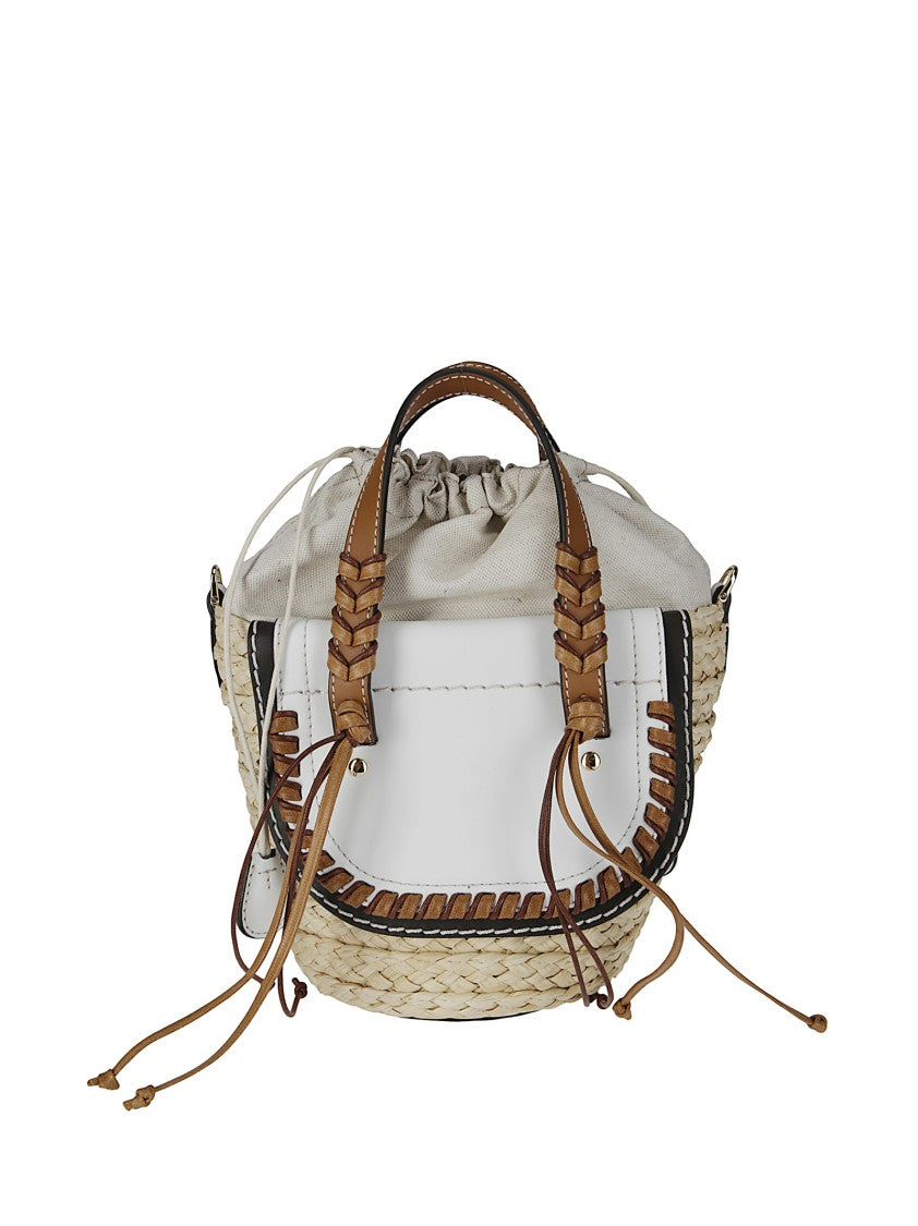 Cuba Lab Handbag In Leather And Raffia