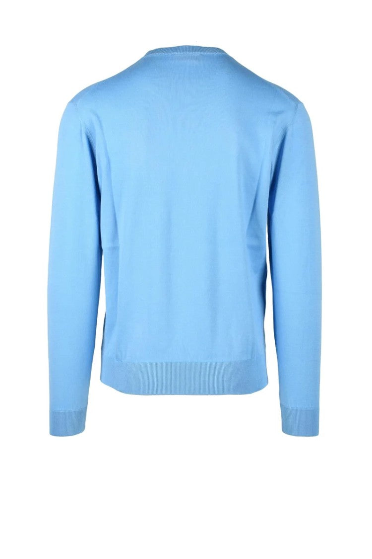 Filippo De Laurentiis Light Blue Crewneck Knit Sweater