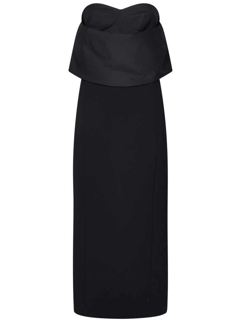 Khaite Strapless Black Double-Face Crepe Dress