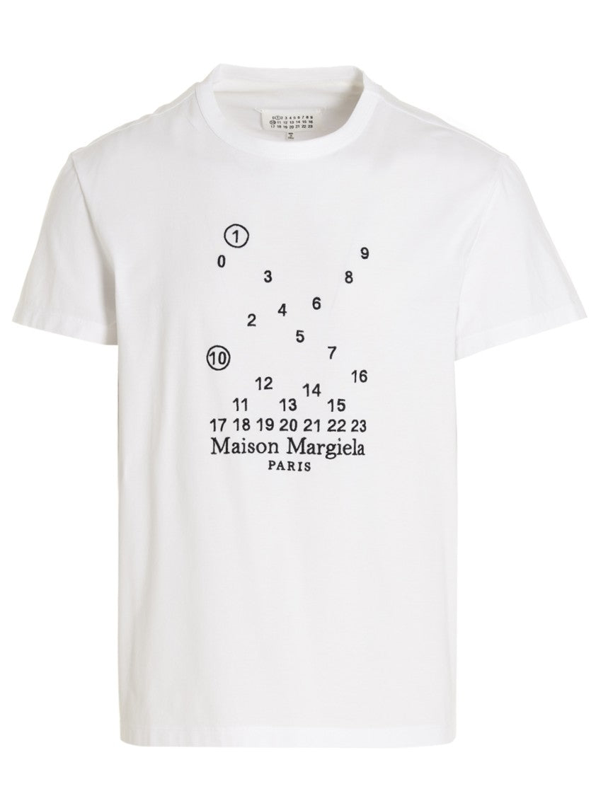 Maison Margiela White Cotton T-Shirt With Embroidered Logo Design
