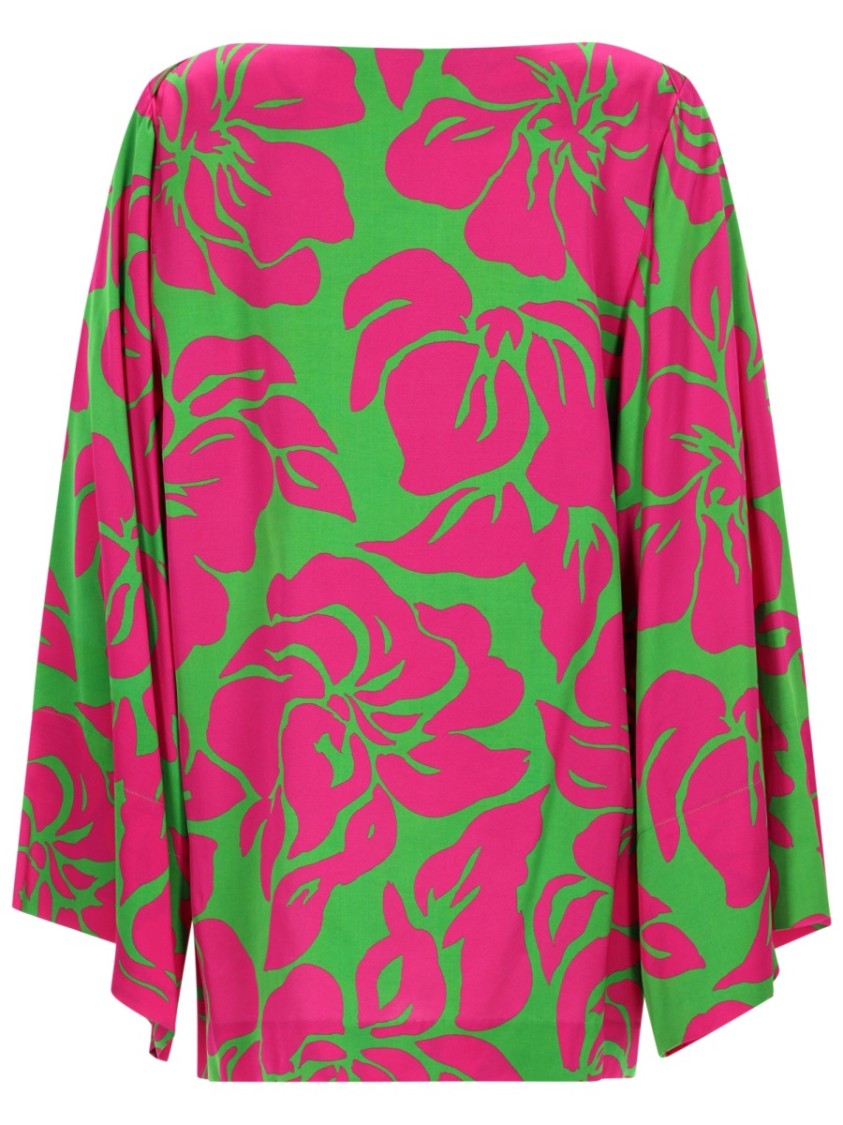 Dries Van Noten Viscose Floral Pattern Boat Neck Blouse