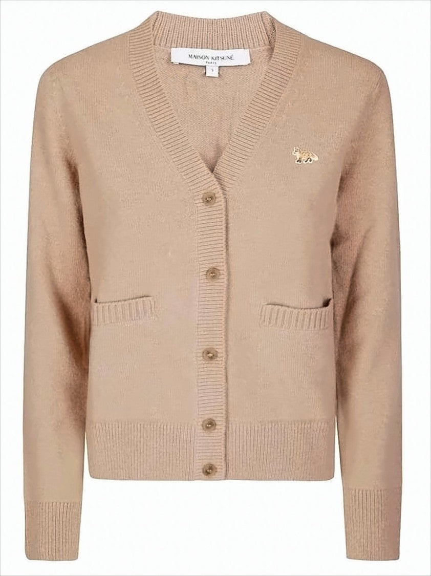 Maison Kitsuné Boxy Lambswool Cardigan With V-Neckline