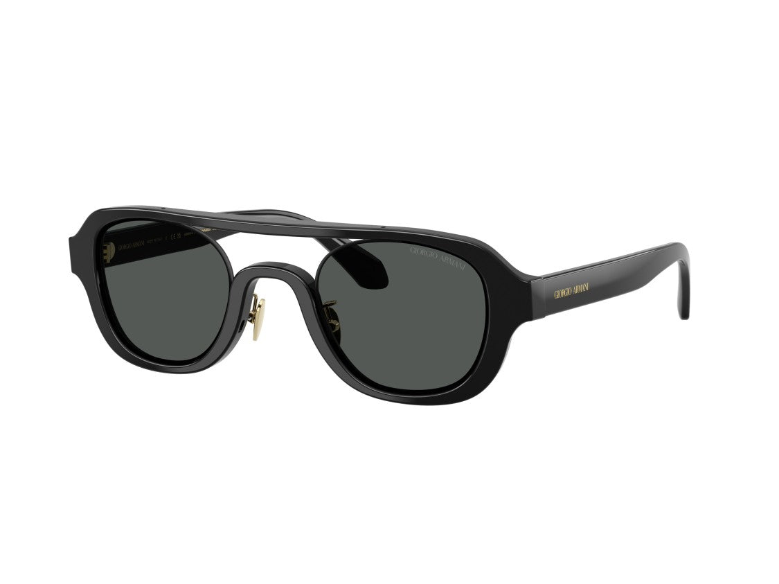 Giorgio Armani Black 0Ar8247 Gold Acetate Oversized Sunglasses