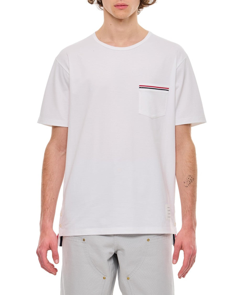Thom Browne Ss Rwb Pocket Cotton T-Shirt