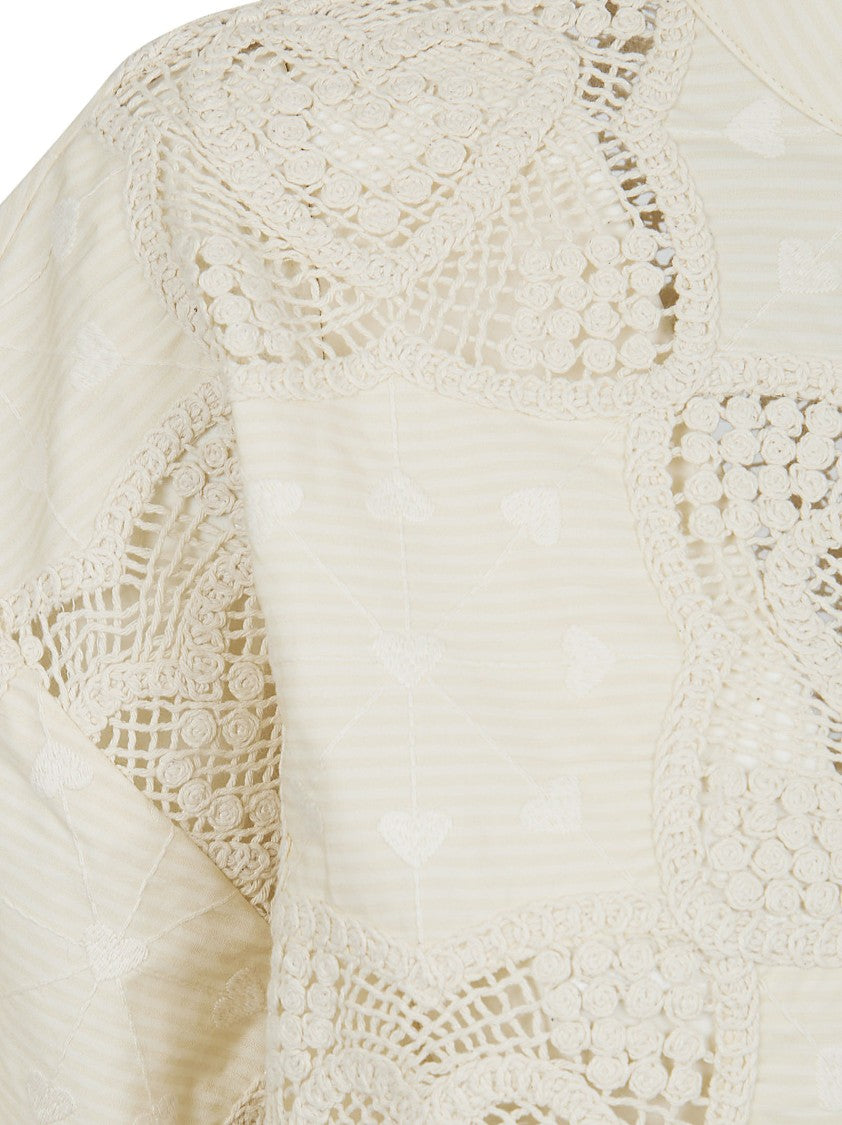 Zimmermann Scalloped Hem Lace Detail Shirt