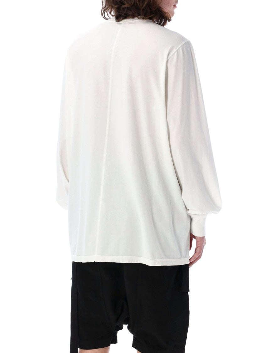 Drkshdw By Rick Owens Oversized Long Sleeve T-Shirt With Milk Black Print