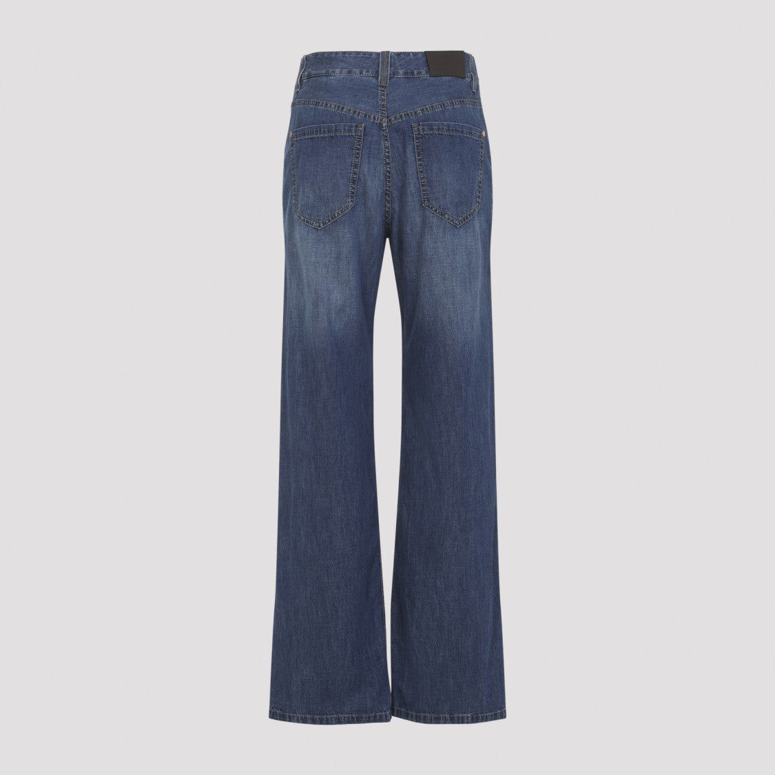 Brunello Cucinelli Overwashed Wide Leg Jeans With Concealed Zip