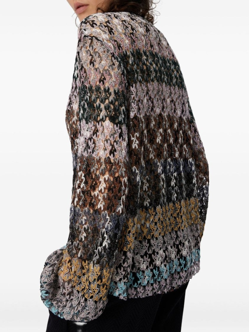 Missoni Floral Lace Shirt With Tie Neckline