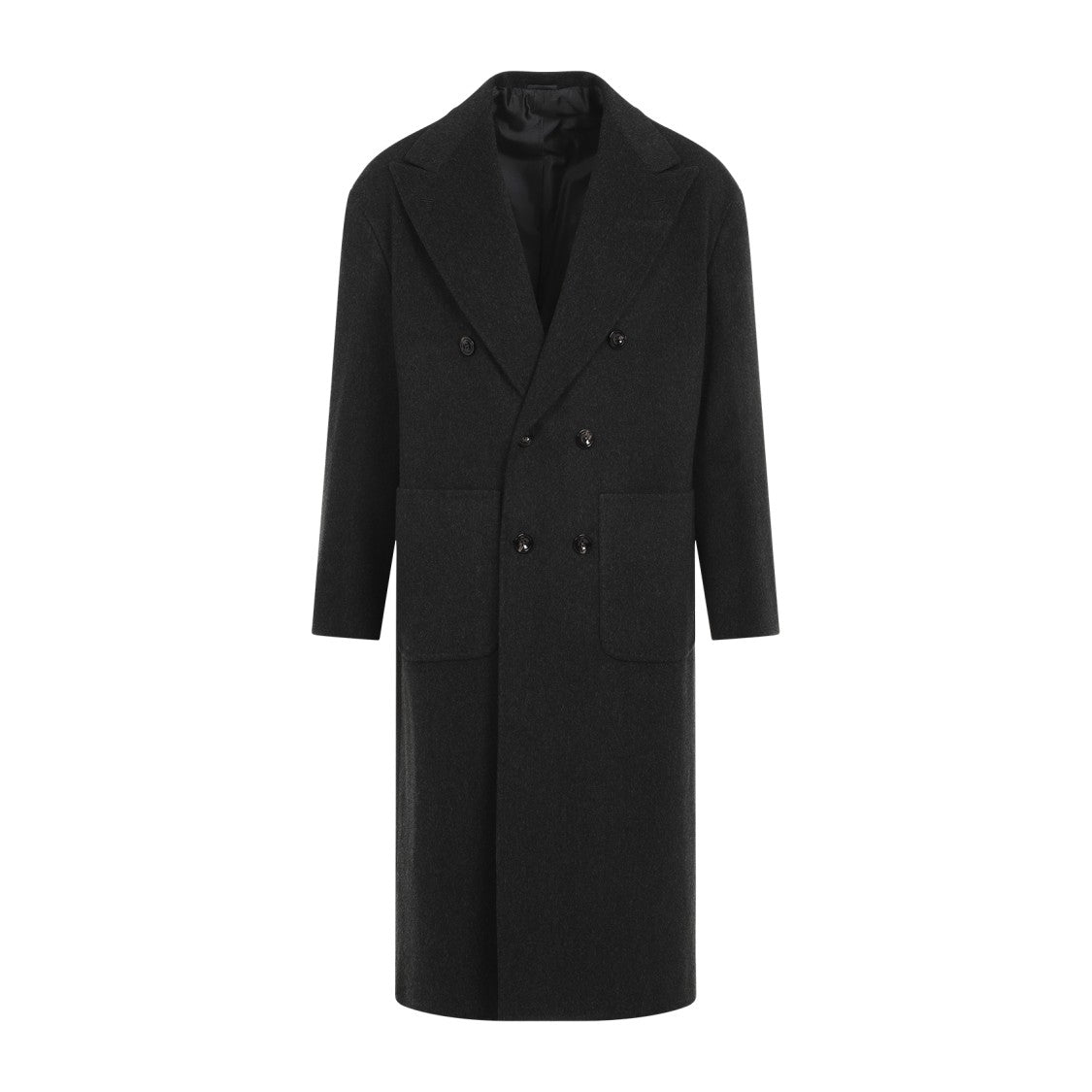 Kiton Tib Dark Grey Virgin Wool Coat