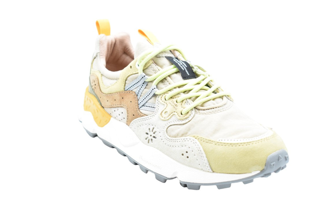 Flower Mountain Yellow Beige Suede Nylon Laced Shoes
